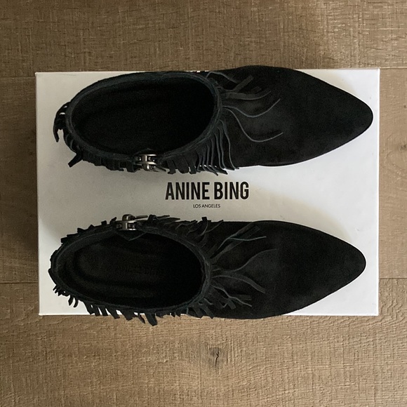 Anine Bing Sienna black fringe booties NWT - Picture 3 of 10